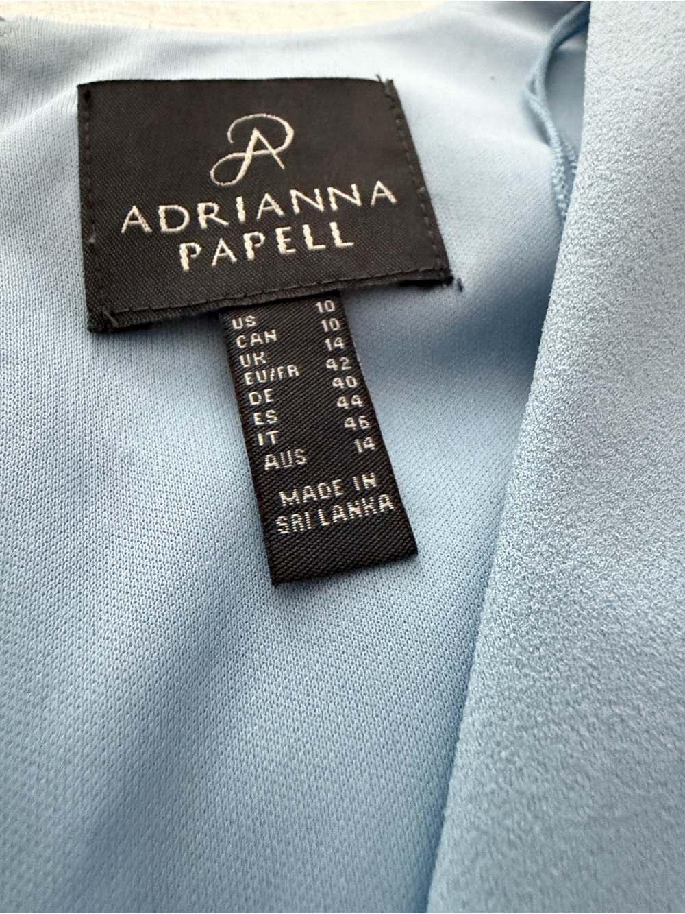 Adrianna Papell Tie Waist Pleated Midi Dress Blue Mist NWOT Size 10 - Picture 5 of 6